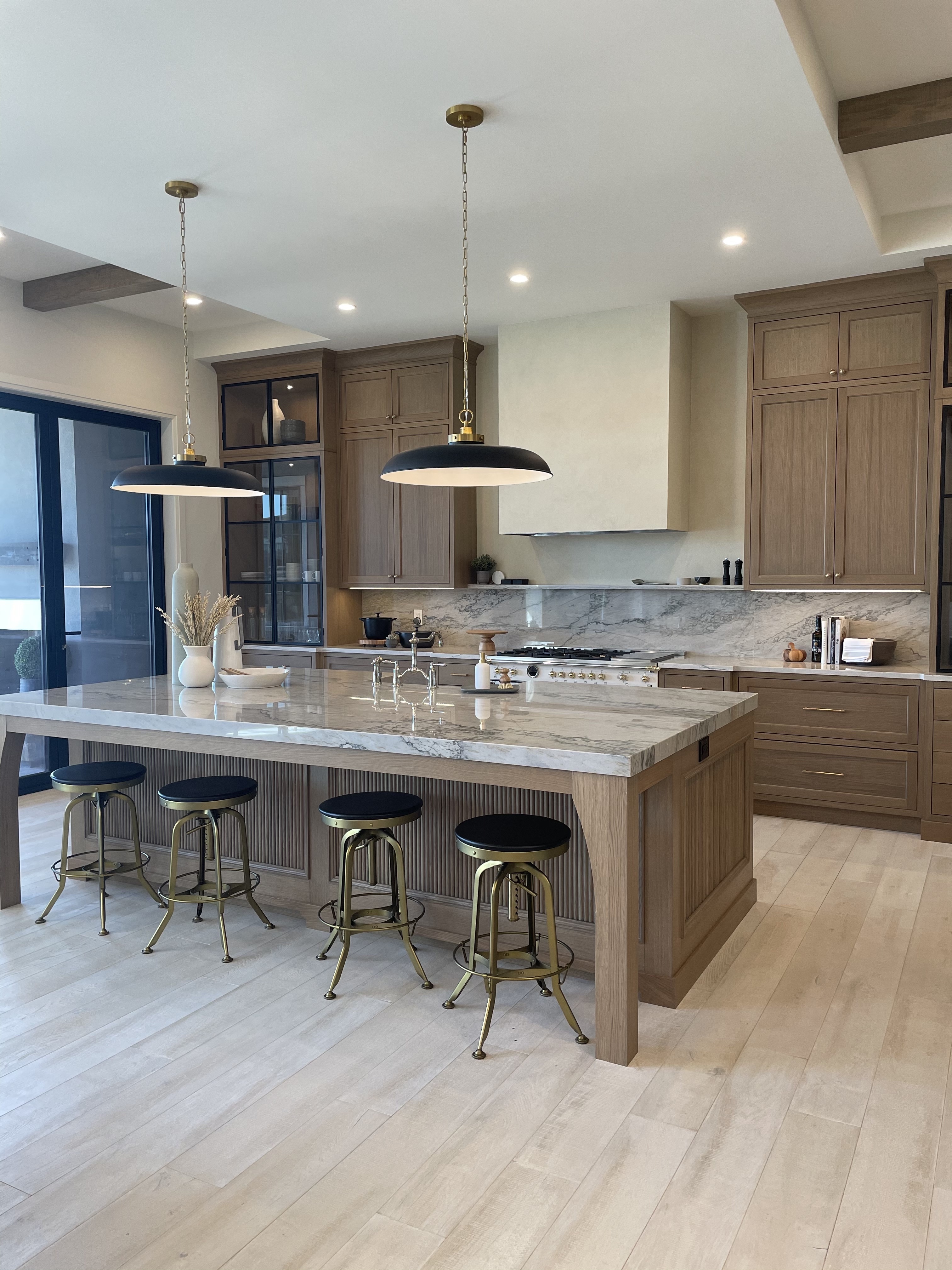 A kitchen interior with modern finishings